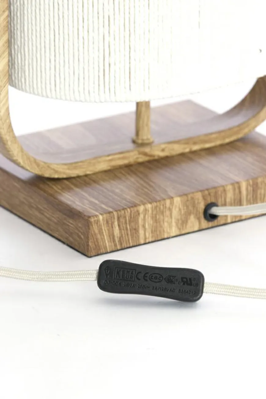 Light en Living Tafellamp 22,5x15x37,5 cm LECCE houtprint + touw naturel