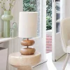Light en Living Tafellamp Ø22x50,5 cm DANIALO hout print naturel+touw crème