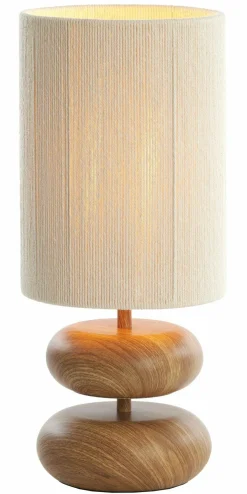 Light en Living Tafellamp Ø22x50,5 cm DANIALO hout print naturel+touw crème