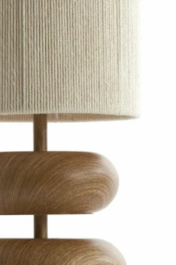 Light en Living Tafellamp Ø22x50,5 cm DANIALO hout print naturel+touw crème