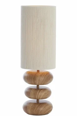 Light en Living Tafellamp Ø22x67,5 cm DANIALO hout print naturel+touw crème