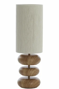 Light en Living Tafellamp Ø22x67,5 cm DANIALO hout print naturel+touw crème