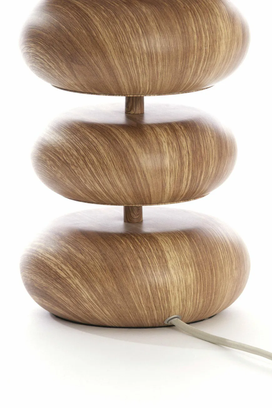 Light en Living Tafellamp Ø22x67,5 cm DANIALO hout print naturel+touw crème