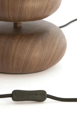 Light en Living Tafellamp Ø22x67,5 cm DANIALO hout print donkerbruin+touw crème