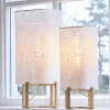 Light en Living Tafellamp 21,5X21,5X50,5 Cm WYN hout Natur+Linen Creme