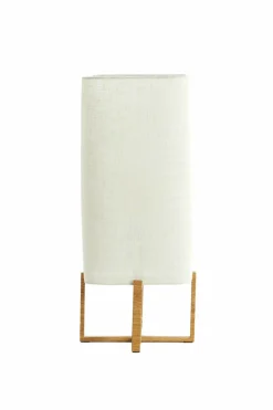 Light en Living Tafellamp 21,5X21,5X50,5 Cm WYN hout Natur+Linen Creme