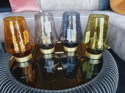 Light en Living Tafellamp LED JAYA glas bruin+goud