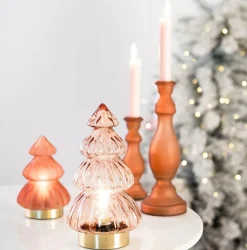 Light en Living Tafellamp LED Ø12x18 cm TREE glas mat steenrood