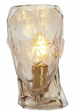 Light en Living Tafellamp Ø19x25 cm HEAD glas bruin man