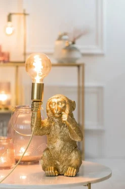 Light en Living Tafellamp aap goud