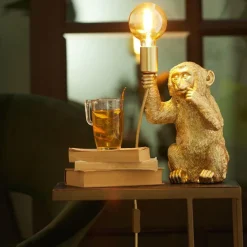 Light en Living Tafellamp aap goud