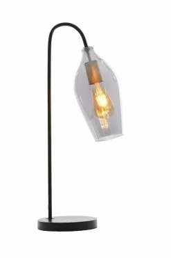 Light en Living Tafellamp 35x20x51,5 cm LUKARO glas smoke+mat zwart