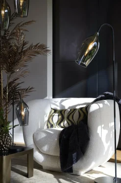 Light en Living Tafellamp 35x20x51,5 cm LUKARO glas smoke+mat zwart