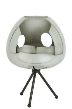 Light en Living Tafellamp Ø30x43 cm MAYSON mat zwart+glas smoke