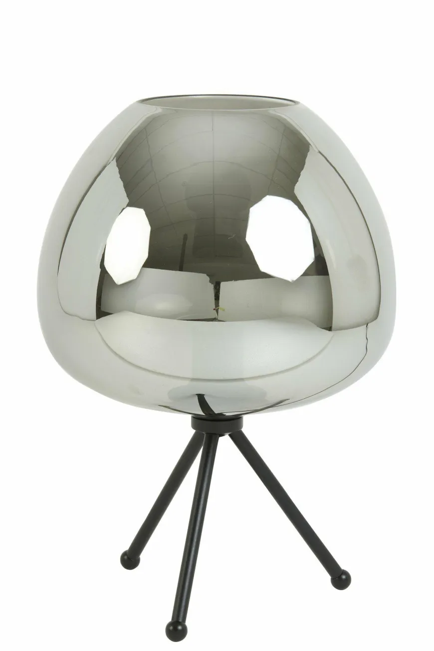Light en Living Tafellamp Ø30x43 cm MAYSON mat zwart+glas smoke