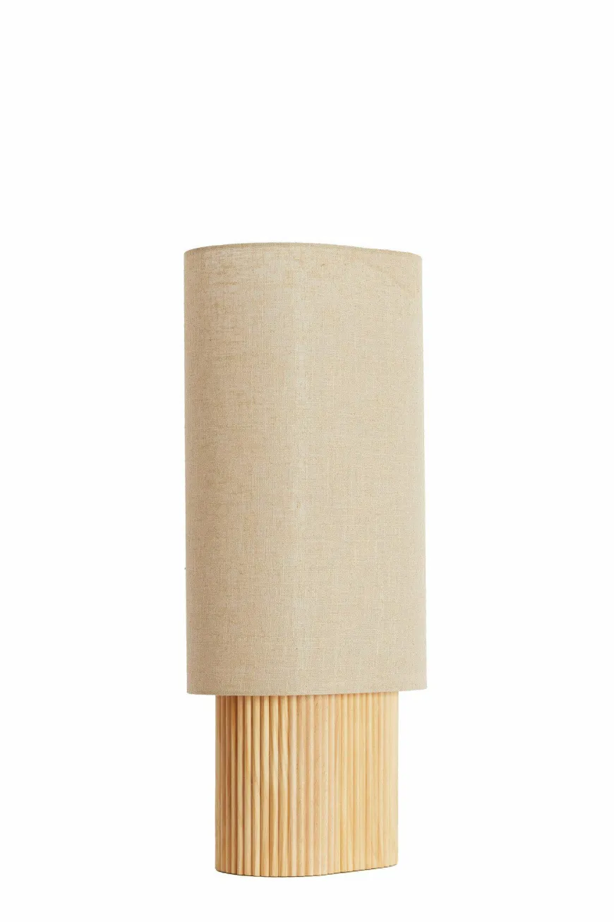 Light en Living Tafellamp 30x20x70 cm LASLO hout natural+linnen naturel