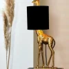Light en Living Tafellamp 28x20x68 cm GIRAFFE antiek brons+velvet zwart