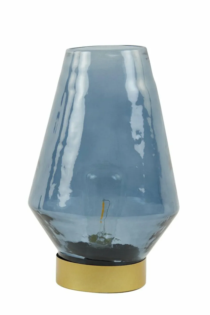 Light en Living Tafellamp LED JAYA glas donker blauw+goud