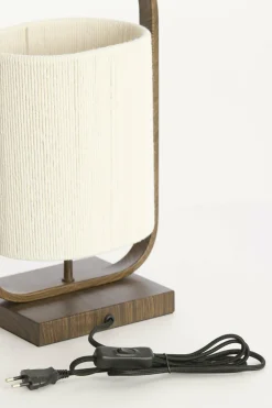 Light en Living Tafellamp 22,5x15x37,5 cm LECCE donkerbruin + touw naturel
