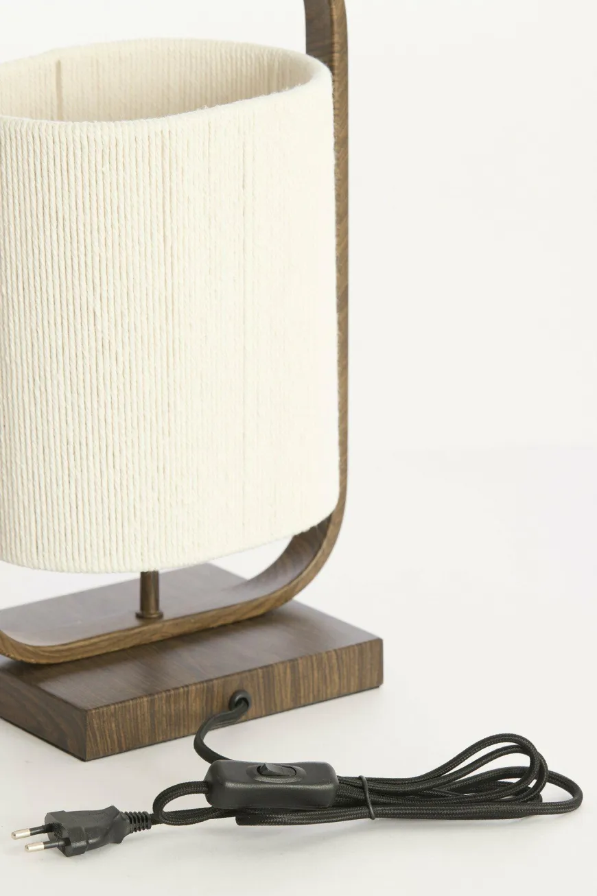 Light en Living Tafellamp 22,5x15x37,5 cm LECCE donkerbruin + touw naturel