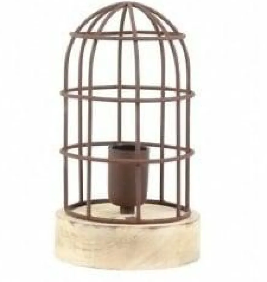 Light en Living Tafellamp Ø14,5x25 cm Carandira roest-hout
