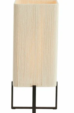 Light en Living Tafellamp 21,5X21,5X50,5 Cm WYN Mat zwart+touw creme