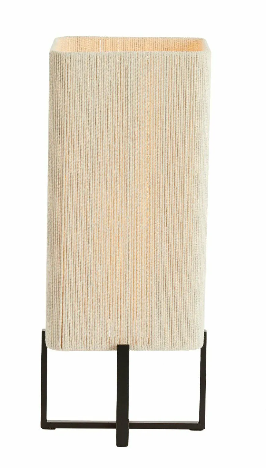Light en Living Tafellamp 21,5X21,5X50,5 Cm WYN Mat zwart+touw creme