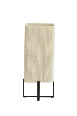 Light en Living Tafellamp 21,5X21,5X50,5 Cm WYN Mat zwart+touw creme