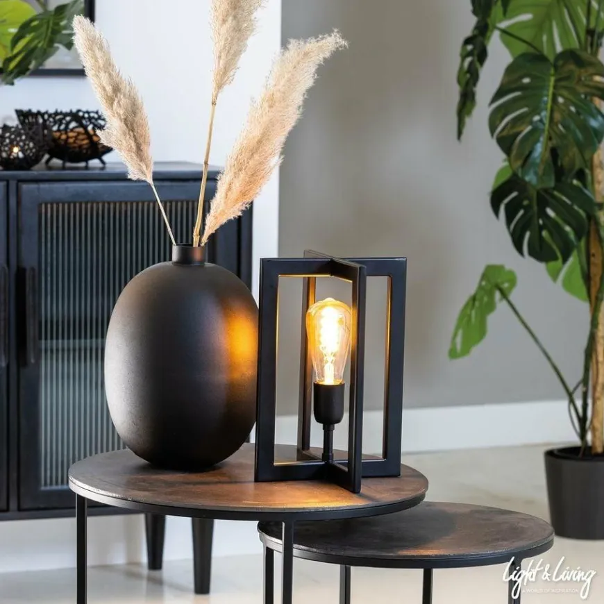 Light en Living Tafellamp 21x21x30 cm MACE mat zwart
