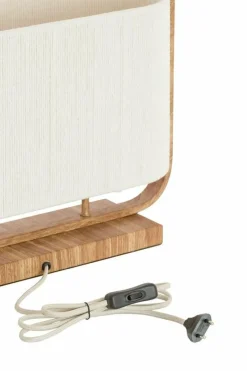Light en Living Tafellamp 45x15x37,5 cm LECCE houtprint + touw naturel