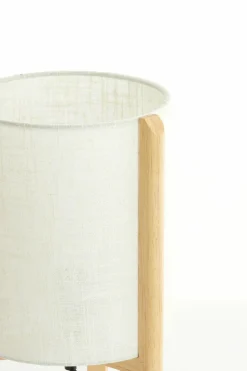 Light en Living Tafellamp Ø22x33 cm LITTO naturel+linnen wit