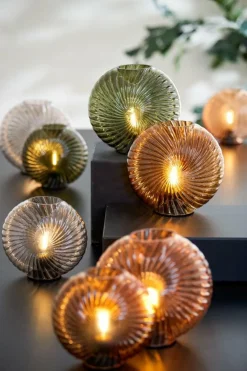 Light en Living Tafellamp LED MILADO glas zand - 16,5 x 7 x 16,5 cm