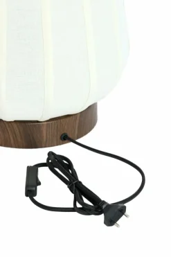 Light en Living Tafellamp Ø30x41,5 cm BIBURY hout print donker bruin+wit