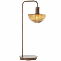 Light en Living Tafellamp 30x20x61 cm BAYLIE hout print d bruin+bruin glas