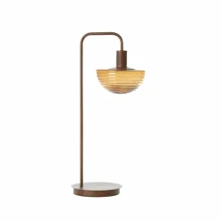 Light en Living Tafellamp 30x20x61 cm BAYLIE hout print d bruin+bruin glas