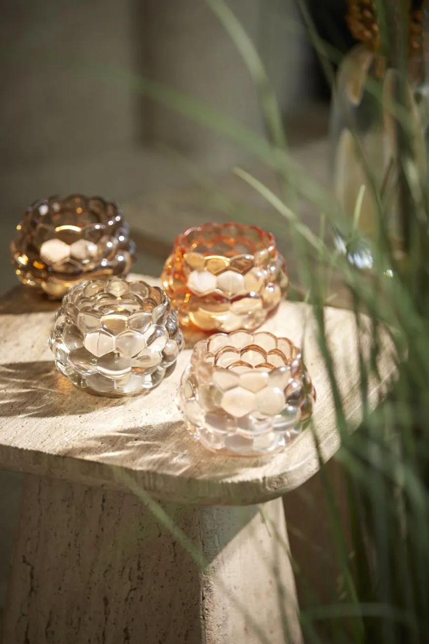 Light en Living Theelicht Ø12,5x8,5 cm HAVANA glas grijs