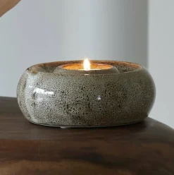 Light en Living Theelichthouder Ø12,5x5 cm OTHONI keramiek bruin
