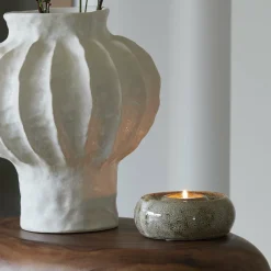 Light en Living Theelichthouder Ø12,5x5 cm OTHONI keramiek bruin