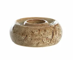 Light en Living Theelichthouder Ø12,5x5 cm OTHONI keramiek bruin