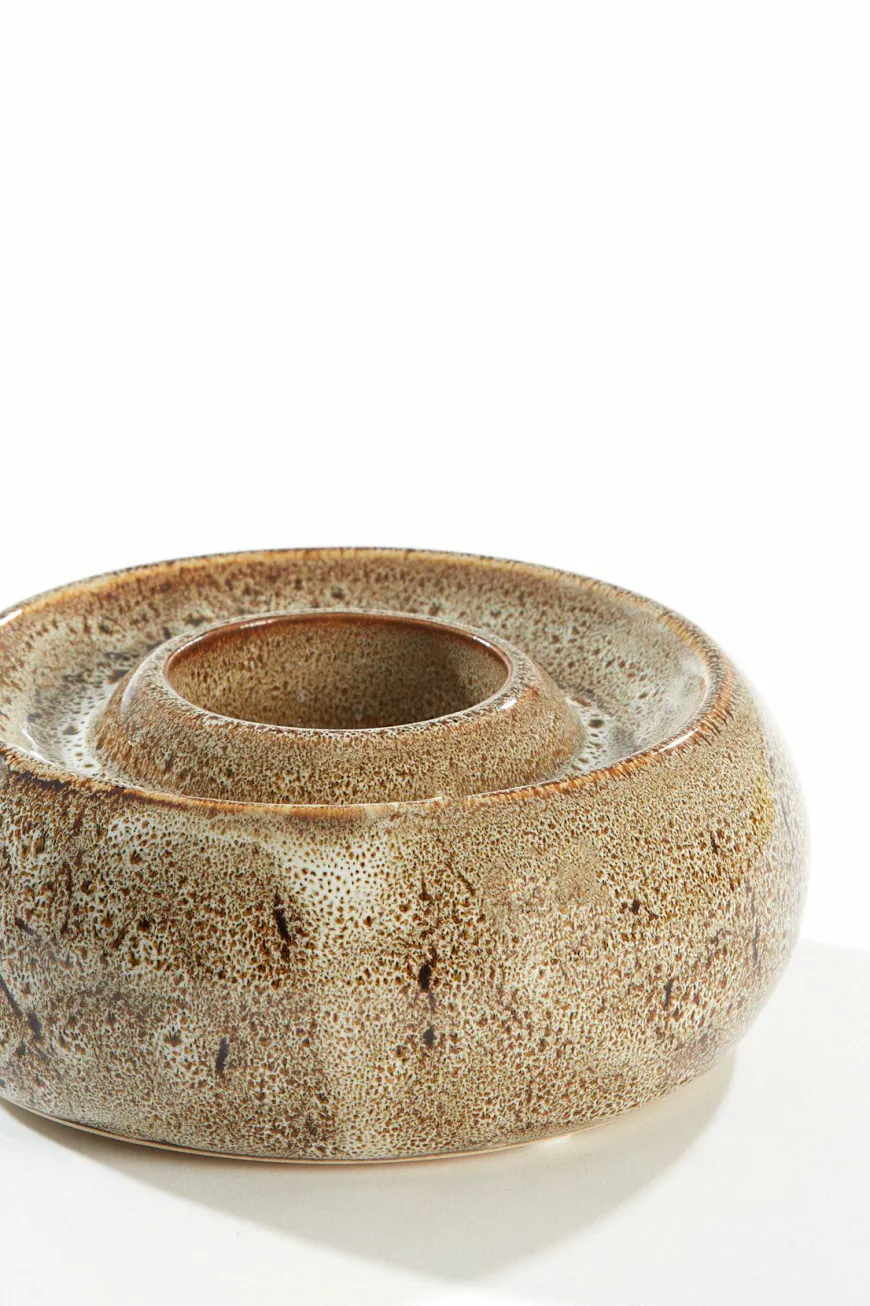 Light en Living Theelichthouder Ø12,5x5 cm OTHONI keramiek bruin