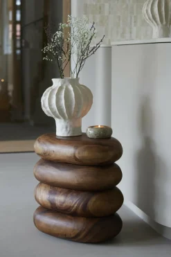 Light en Living Theelichthouder Ø12,5x5 cm OTHONI keramiek bruin