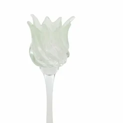 Light en Living Theelicht op voet Ø9,5x24 cm FLORA glas helder+mt mint groen