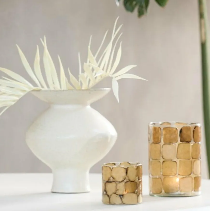 Light en Living Theelicht Ø14x20 cm DRONERO glas transparant+bruin