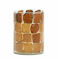 Light en Living Theelicht Ø14x20 cm DRONERO glas transparant+bruin