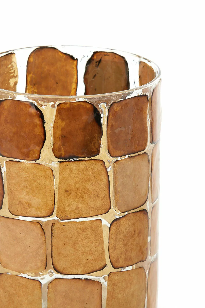 Light en Living Theelicht Ø14x20 cm DRONERO glas transparant+bruin
