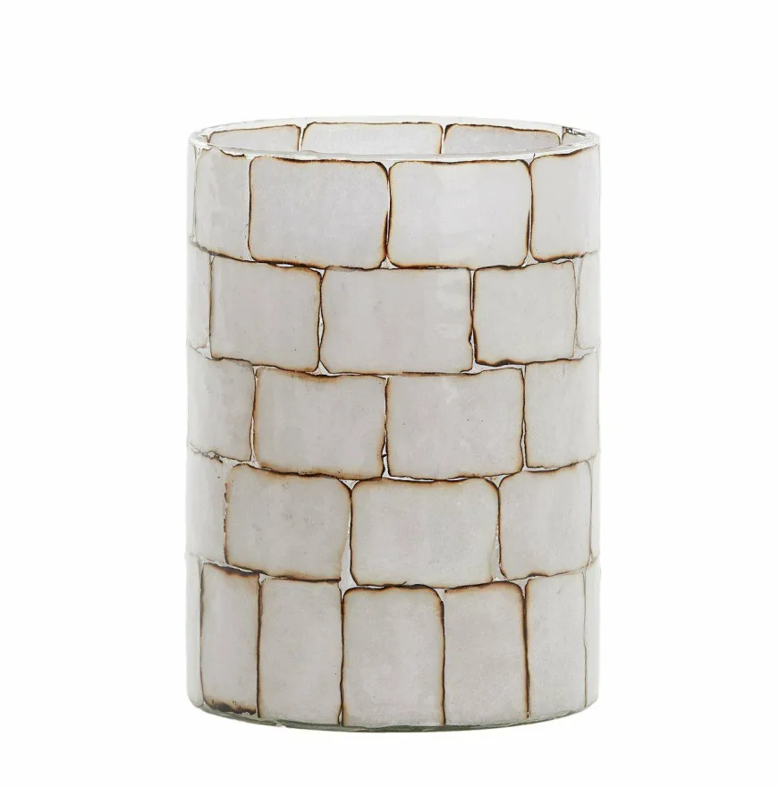 Light en Living Theelicht Ø14x20 cm DRONERO glas transparant+wit