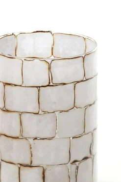 Light en Living Theelicht Ø14x20 cm DRONERO glas transparant+wit