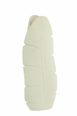 Light en Living Vaas Deco 19x11x46,5 cm LOU keramiek mat creme