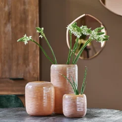Light en Living Vaas BOWIE glas perzik-bruin - Diverse afmetingen