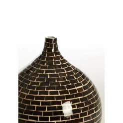 Light en Living Vaas deco Ø22x25 cm ELORZA bamboe donker bruin+naturel
